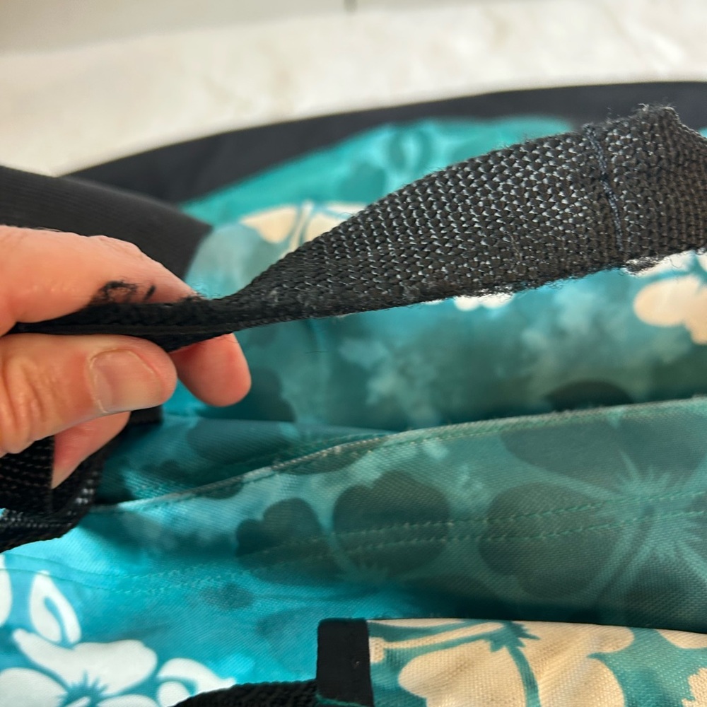 L.L. Bean Floral Duffel Bag Teal Travel Gym Weekender - Picture 10 of 16